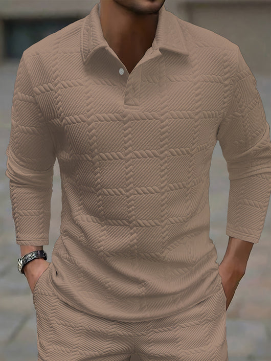 Polo Manga Larga Clásico con Solapa y Botones para Hombre - Image 4