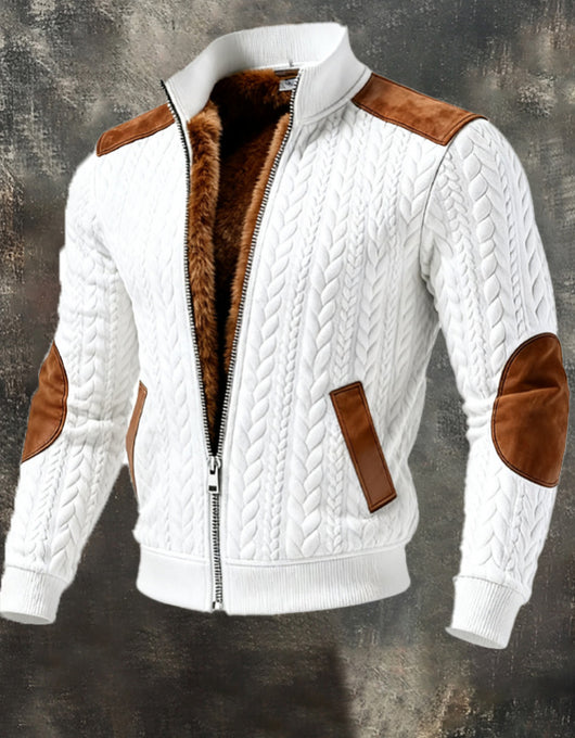 Chaqueta de Punto Jacquard Texturizada Estilo Retro para Hombre - Image 6