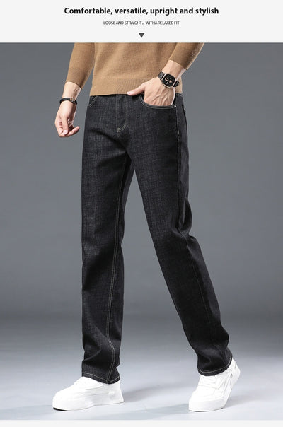 Pantalones Vaqueros Gruesos Forrados en Fleece para Hombre Talla Grande - Image 14