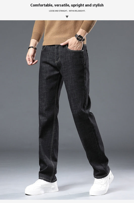 Pantalones Vaqueros Gruesos Forrados en Fleece para Hombre Talla Grande - Image 14