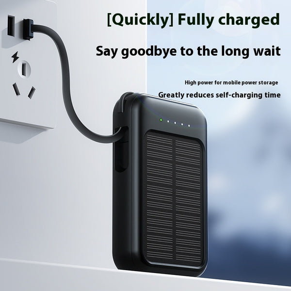 Banco de Energía Solar Portátil de Gran Capacidad con Cable para Camping