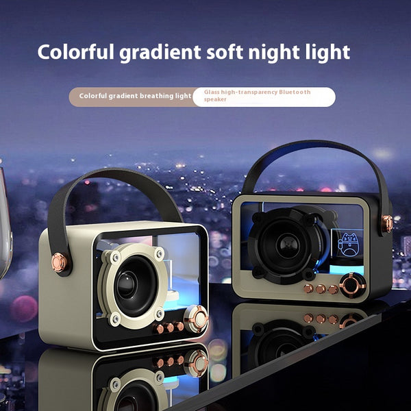 Parlante Bluetooth Portátil de Cristal Mini con Carga USB