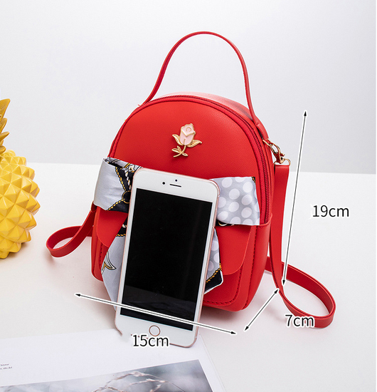 Mochila Backpack Femenina con Pañuelo de Seda Doble Compartimento - Image 22