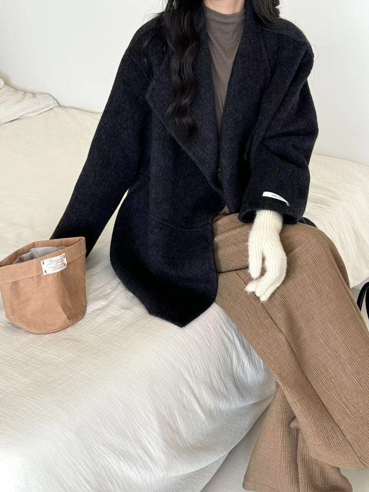 Abrigo de Lana Reversible con Solapa Ancha y Manga Caída - Image 18