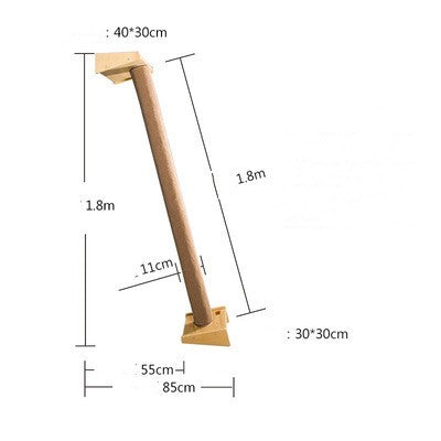 Árbol Rascador de Madera Maciza para Gatos con Bandeja y Estantes - Image 21