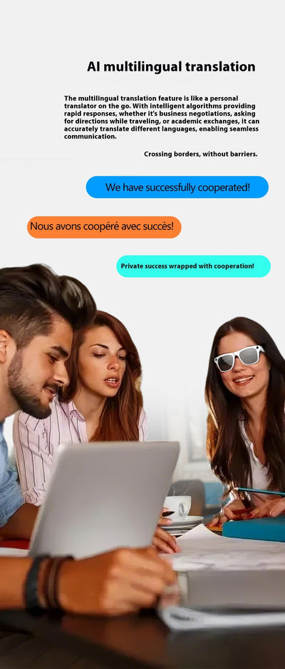 Gafas Inteligentes con Cámara, Traductor IA y Bluetooth - Image 17