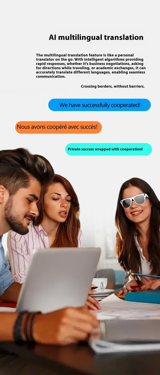 Gafas Inteligentes con Cámara, Traductor IA y Bluetooth - Image 17
