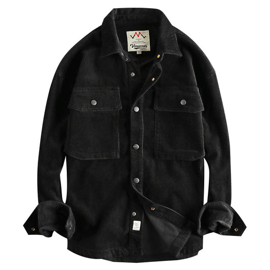 Camisa de Pana Gruesa Lavada con Manga Larga para Invierno - Image 4