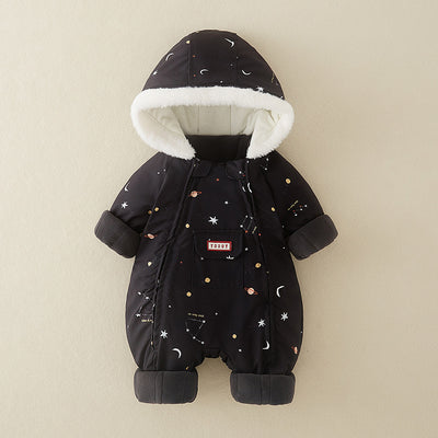 Abrigo Enterizo de Algodón Grueso para Bebé Niña - Pijama Invernal Cálido - Image 6