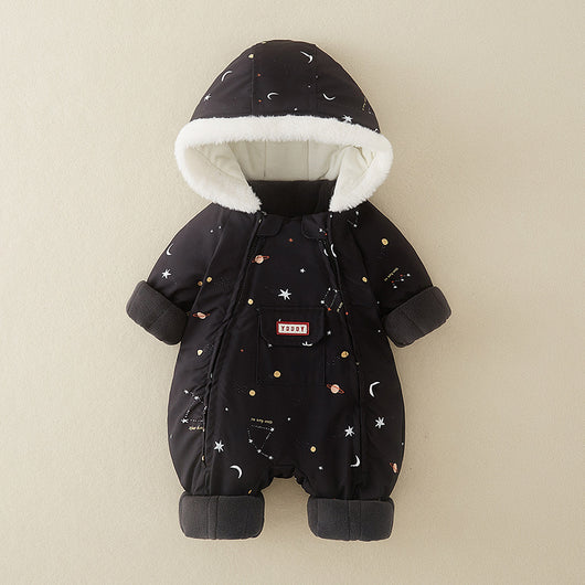Abrigo Enterizo de Algodón Grueso para Bebé Niña - Pijama Invernal Cálido - Image 6