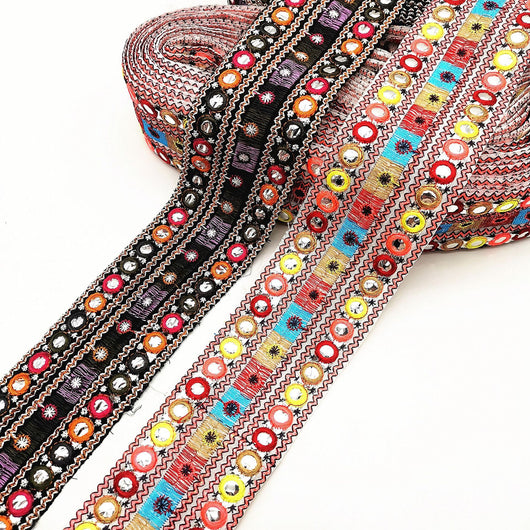 Cinta de Encaje Bordado Lente Estilo Étnico para Accesorios DIY - Image 3