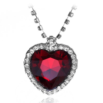 Collar Corazón de Cristal Azul Estilo Océano - Image 10
