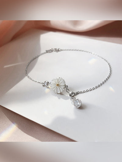 Pulsera Tobillera Margarita Blanca Concha para Mujer - Image 5