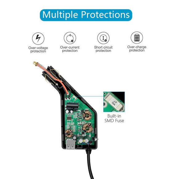 Cargador Dual para Autos Eléctricos con Batería Recargable y Control Remoto