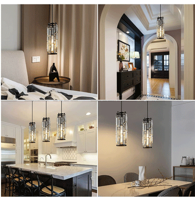 Lámpara Colgante Industrial Cristal LED Cabecera Restaurante Pasillo - Image 27
