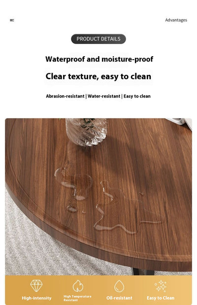 Mesa de Centro Redonda Madera Maciza Lujo Minimalista para Sala - Image 15