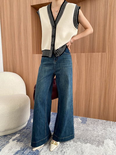 Jeans Talle Alto Elásticos Lavados con Corte Amplio y Cintura Ajustada - Image 16