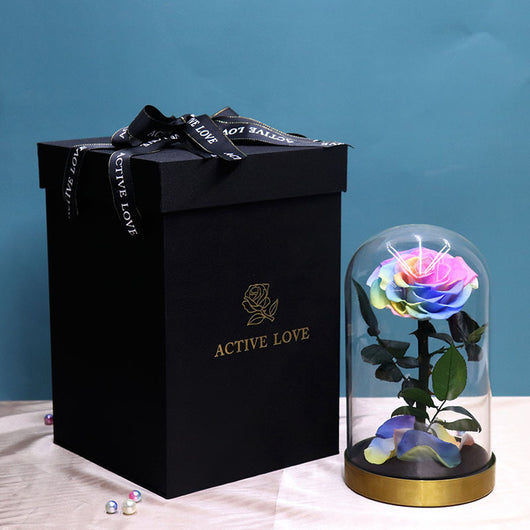 Caja de Regalo Flor Eterna con Base Metálica y Cubierta de Vidrio - Image 7