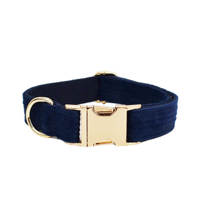 Collar y Correa para Perro en Pana Azul Marino - Cuerda de Sujeción para Exterior - Image 4