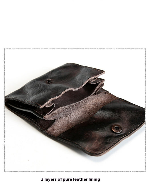 Billetera Corta de Cuero Vacuno Estilo Retro para Hombre - Image 16