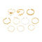 Openwork Flower Set Ring Simple Glossy Dorado