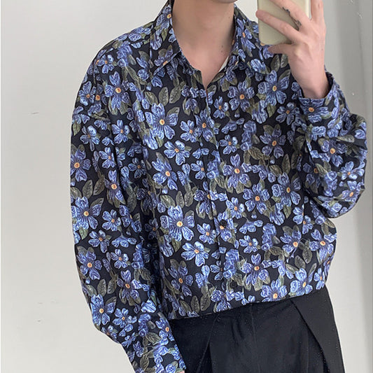 Camisa Manga Larga Estampado Integral para Hombre