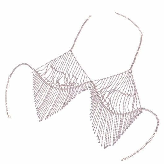 Cadena de Cuerpo Bikini con Diamantes y Flecos - Image 9