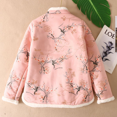 Chaqueta Acolchada de Algodón Grueso Estilo Chino para Mujer - Image 16