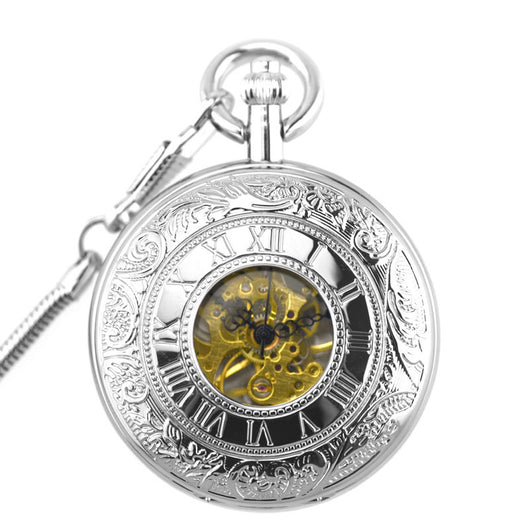 Reloj de Bolsillo Clásico Retro Dorado Pulido Doble Cara - Image 6