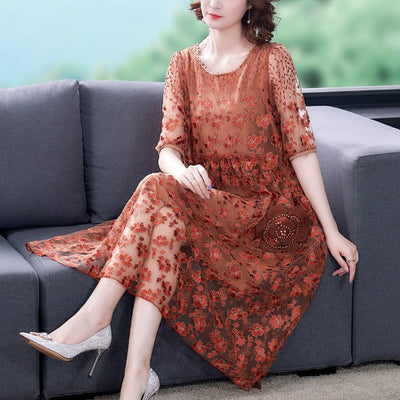 Vestido Floral Holgado Talla Grande - Elegancia y Comodidad para el Verano - Image 3