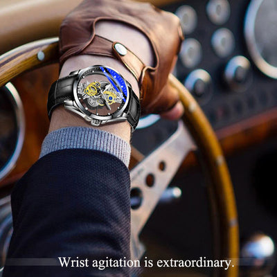Reloj Automático Esqueleto Dorado de Lujo para Hombre - Image 3