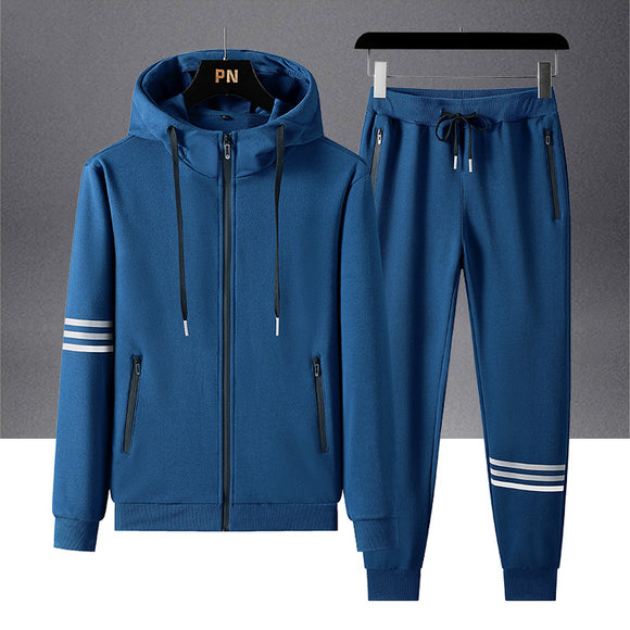 Conjunto Deportivo de Sudadera con Capucha y Pantalón en Algodón Puro para Hombre