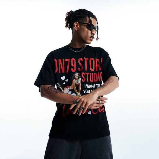 Camiseta Suelta de Manga Corta Estilo Americano para Hombre - Image 14