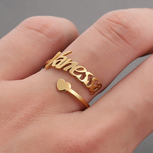 Anillo Personalizado de Corazón en Acero Inoxidable DIY - Image 8