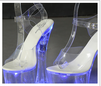 Sandalias de Tacón Alto Plataforma Cristal Transparente para Mujer - Image 15