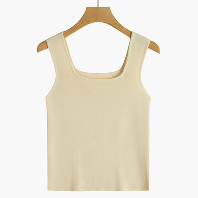 Conjunto de Camisola Cuello Cuadrado sin Mangas para Mujer - Image 5
