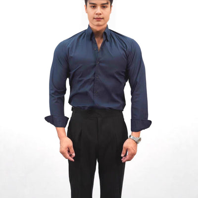 Camisa de Trabajo Clásica de Color Sólido para Hombre - Image 4