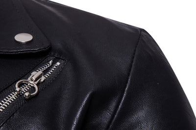Chaqueta de Cuero para Motociclista con Múltiples Cierres - Image 11