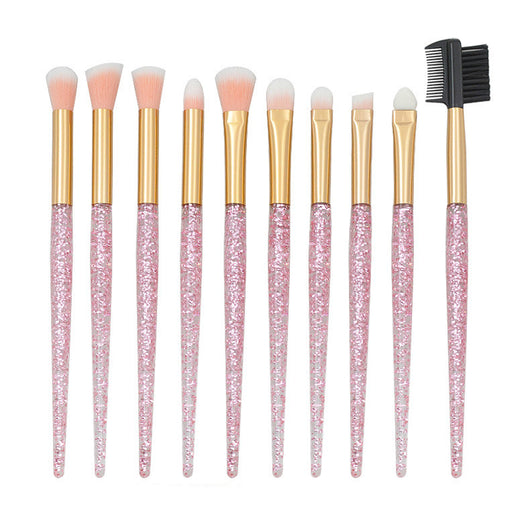 Set de Brochas de Maquillaje con Diseño Cielo Estrellado y Mango Transparente - Image 3