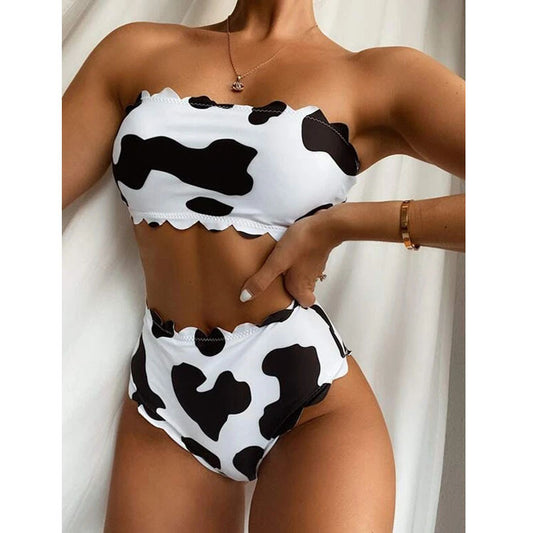 Bikini Envuelto de Tela Estampado Vaca - Nuevo Estilo