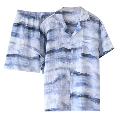 Pijama Corto para Hombre en Crepe de Algodón Doble Hilado - Image 5