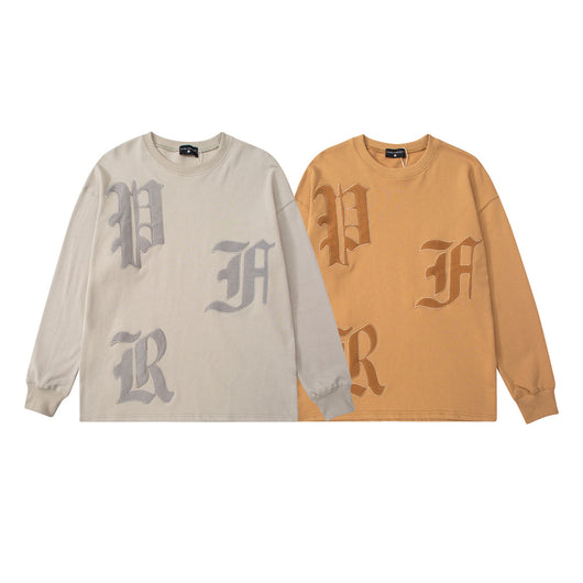 Playera Manga Larga con Letras Bordadas para Hombre Corte Holgado - Image 10