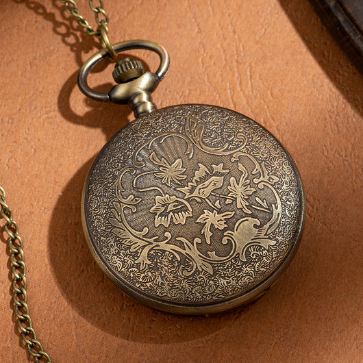 Reloj de Bolsillo Mecánico Clásico Bronce con Diseño Calado - Image 4