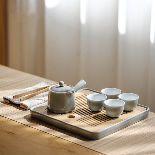 Juego de Tetera Japonesa Minimalista Ceniza y Humo - Image 8