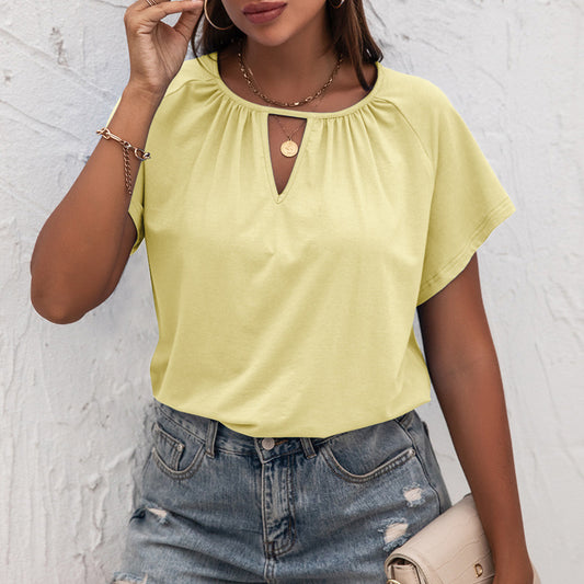 Blusa Suelta de Cuello Redondo con Detalles Calados - Image 2