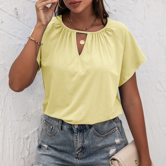 Blusa Suelta de Cuello Redondo con Detalles Calados - Image 2