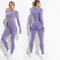 Conjunto Justo de Yoga com Calças Compridas de Manga Longa para Fitness