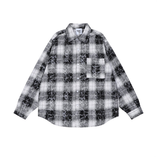 Camisa Cuadriculada Holgada de Manga Larga para Hombre - Image 16