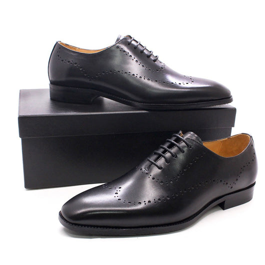 Zapatos Oxford de Cuero Grabados para Hombre - Estilo Brogue Británico - Image 14