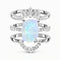 Niche Design S925 Sterling Plateado Triple Set Zircon Ring Verde 6
